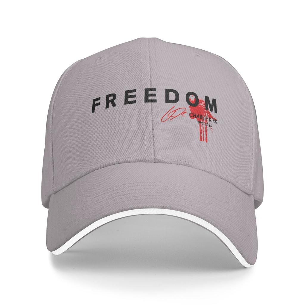 Summer Casual Baseball Cap Freedom Blood Splatter Red Signature Charlie Kirk Tribute Hats For Unisex Adult Fashion Baseball Caps