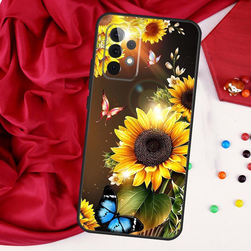 Красивый Желтый Подсолнух Для Samsung Galaxy A52 A32 A22 A54 A14 A16 A26 A36 A56 A55 A35 A05 A06 A15 A53 A33 A13 Чехол