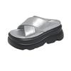 Silver Cool Slippers Women's Summer Outer Wear New with Skirt Versatile Thick-soled Heightening Beach Sandals