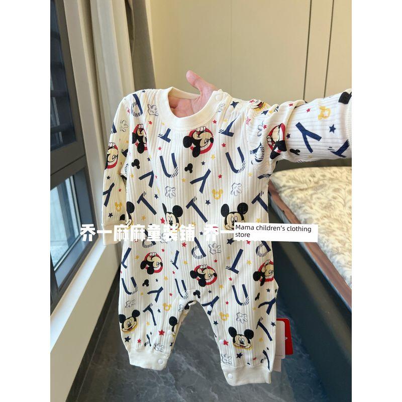 Baby Clothes, Pure Cotton Thin Romper, Newborn Baby Outdoor Jumpsuit, Mickey Series