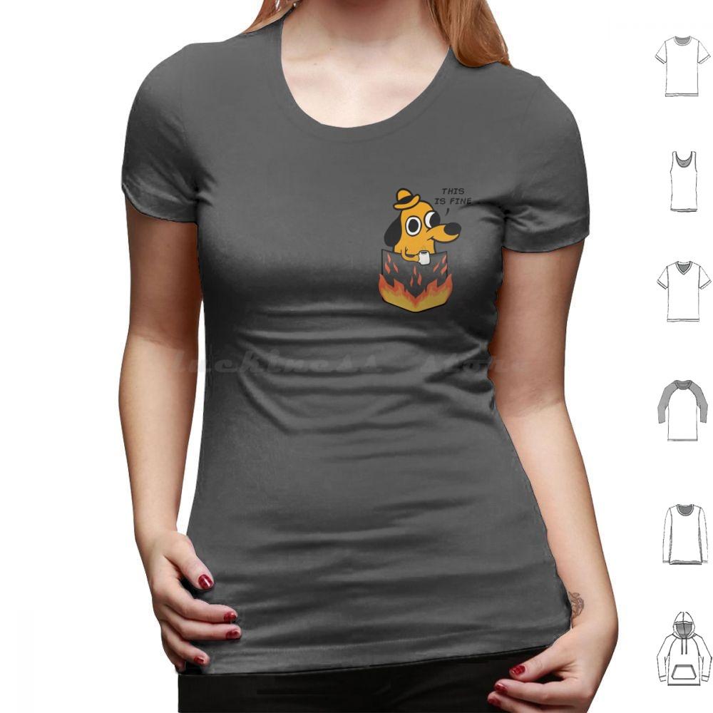 This Is Fine T Shirt Men Women Kids 6xl This Is Fine Meme Meme Dog Pet Coffee Animal Melonseta Fire Gunshow On Fire