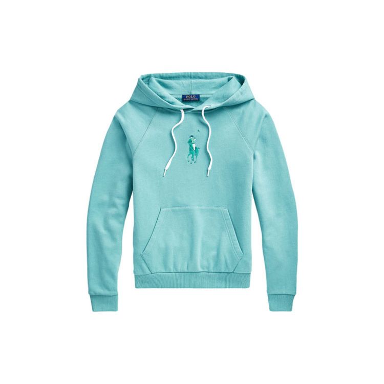 Polo Ralph Lauren Однотонная толстовка с капюшоном и длинным рукавом, вышивка микро-логотипом, женская толстовка, синий 211838143-007