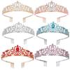 Crystal Diamond Bride's Wedding Bun Hair Tiara Birthday Headwear Hair Accessory Ball Crown Auto Show Performance Headband