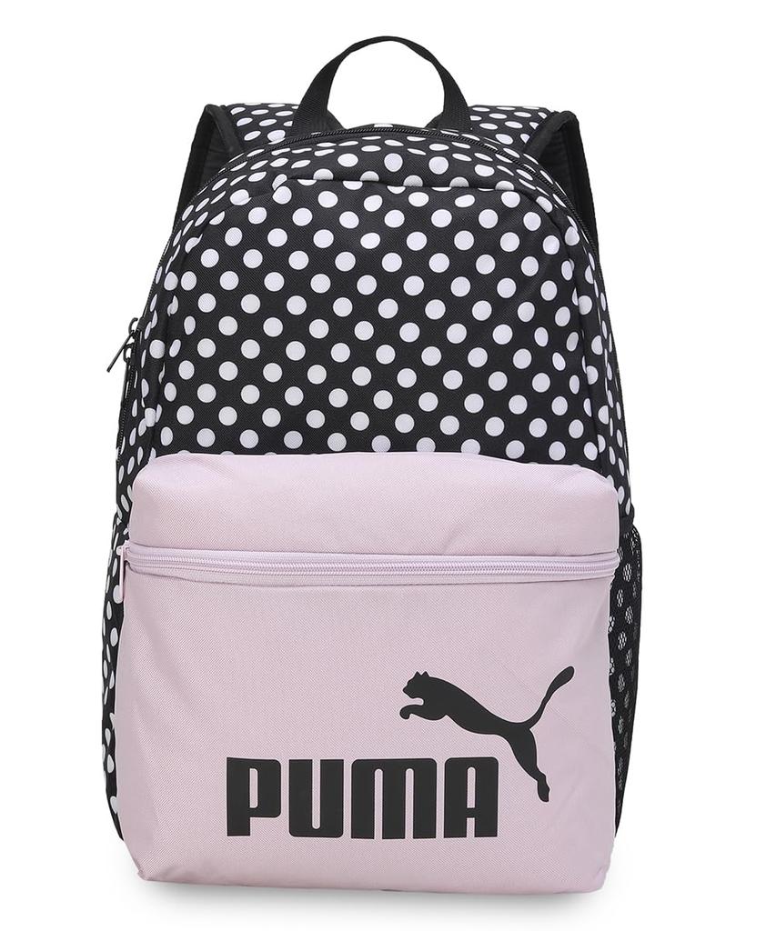 Puma Phase AOP Backpack 2024 One Size 079948, Spring/Summer Colorway, Black/Polka Dot, AOP(08),