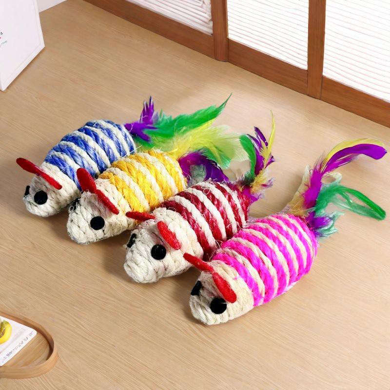 Cute Plush Mint Mouse Cat Toy for Self-Entertainment and Relief