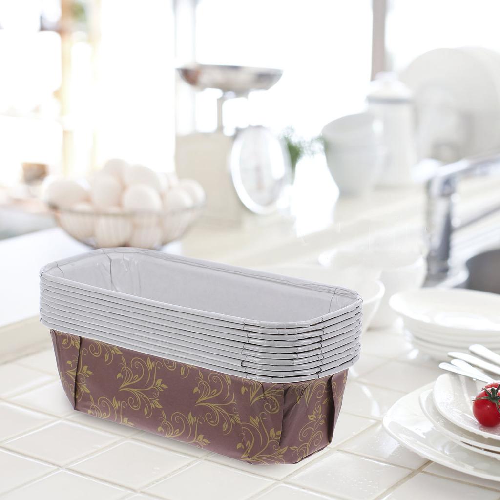 10 шт. Бумажный поднос для торта, Бумага для выпечки кексов, Формы для кексов, Одноразовые формы для выпечки, Прямоугольная форма для выпечки, Антипригарные формочки для хлеба