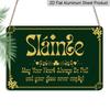 2D Flat Alexia Grace St. Patrick's Day Metal Sign "Slainte" Irish Blessing, Shamrock Amp; Clover Design, Vintage Wall Decor for Home, Cafe, Bar