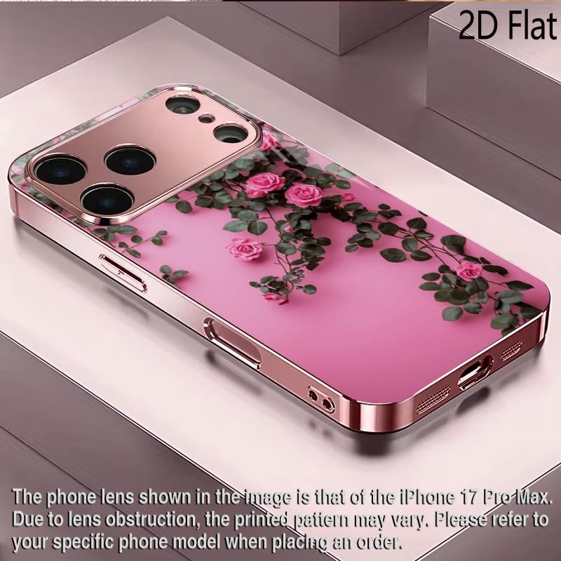 OseVine 2DFlat Для iPhone17 18 16 15 14 13 12 11 Pro Max XS XR 8 7Plus Чехол для телефона Ударопрочный Защитный Задняя крышка
