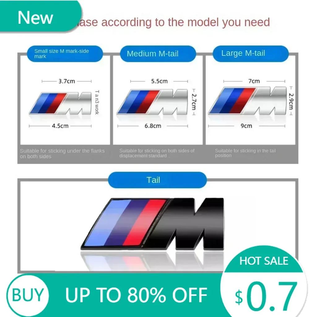 Новый 2025 BMW M ЛОГОТИП Значок на крыло Значок на задний багажник Для 1 3 5 7 Серии X1 X3 X5 X6 M Sports Наклейка Автоаксессуары St