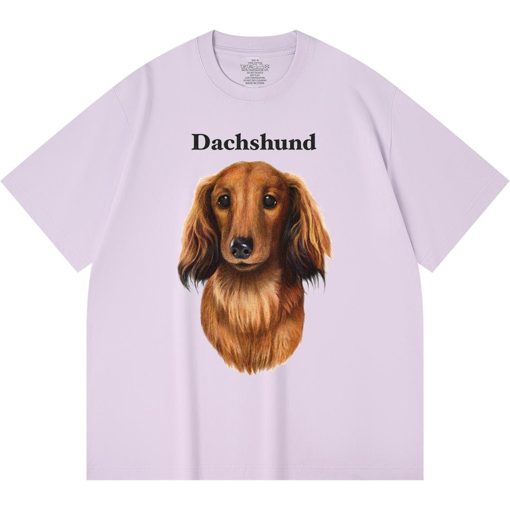 Футболка из 100% хлопка плотностью 230 г/м2 с принтом таксы, забавная футболка из чесаного хлопка в стиле Харадзюку