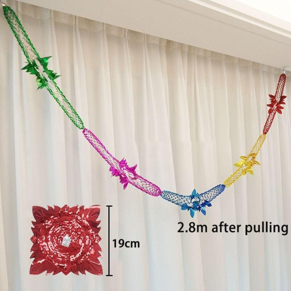 Xmas Gift Party Supplies Hanging Decoration Ceiling Wreath Metalic Foil Garland Christmas Decor