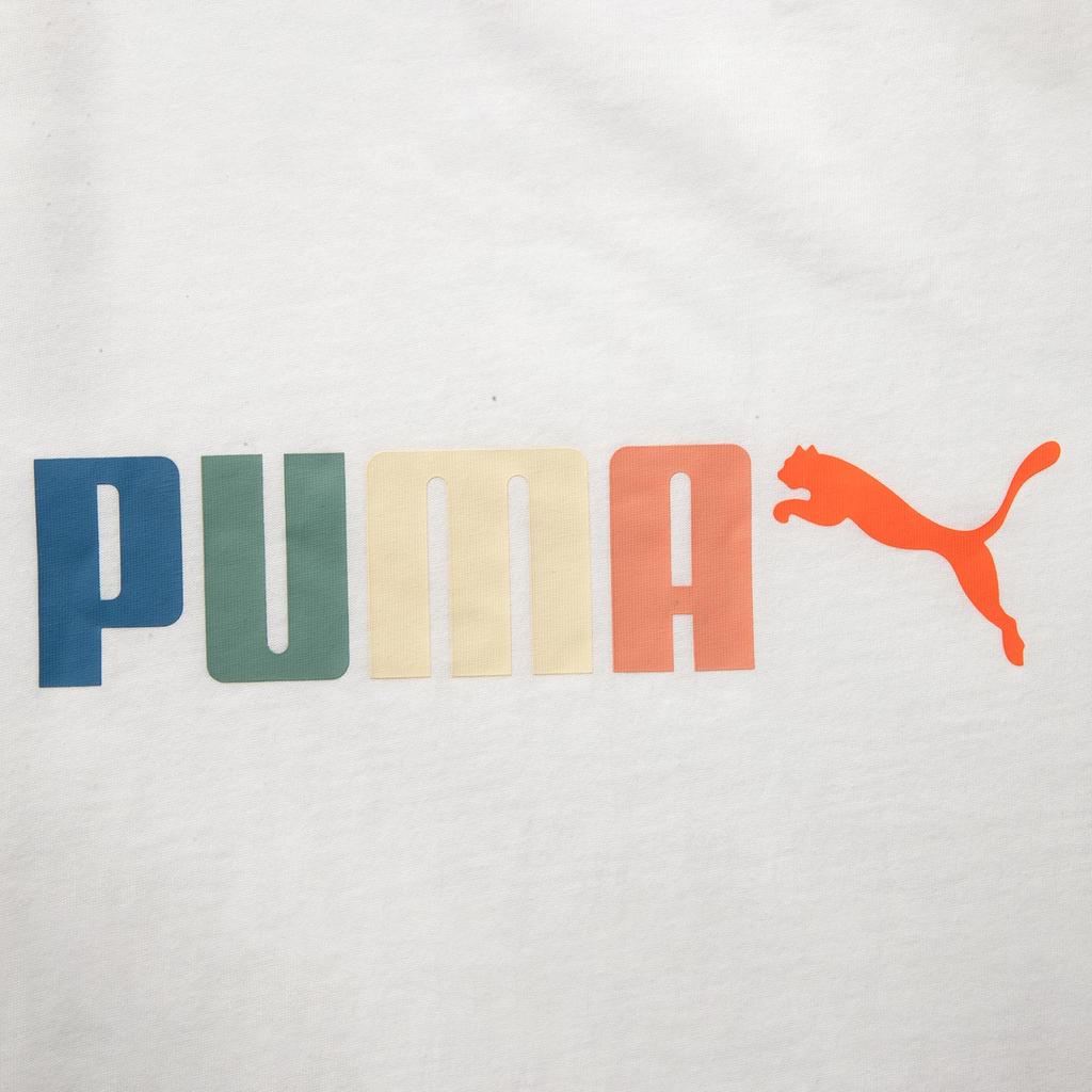 Puma Удобная спортивная повседневная футболка с коротким рукавом, унисекс, топы, белая 692487-02