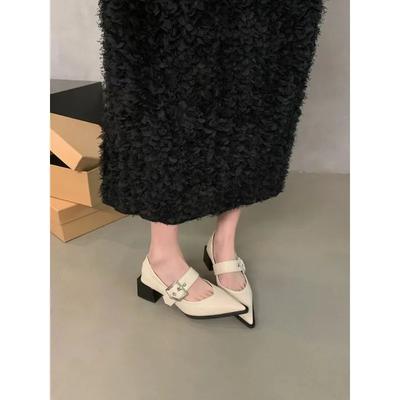 Модные кроссовки женские тенденции 2024 женские сандалии балетки женские остроносые заклепки одинарные туфли мелкая женская толстая подошва Мэри Джейн