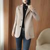 Осенне-зимнее двустороннее кашемировое пальто, женская шерстяная свободная куртка, маленький костюм, шерстяное короткое пальто, верх