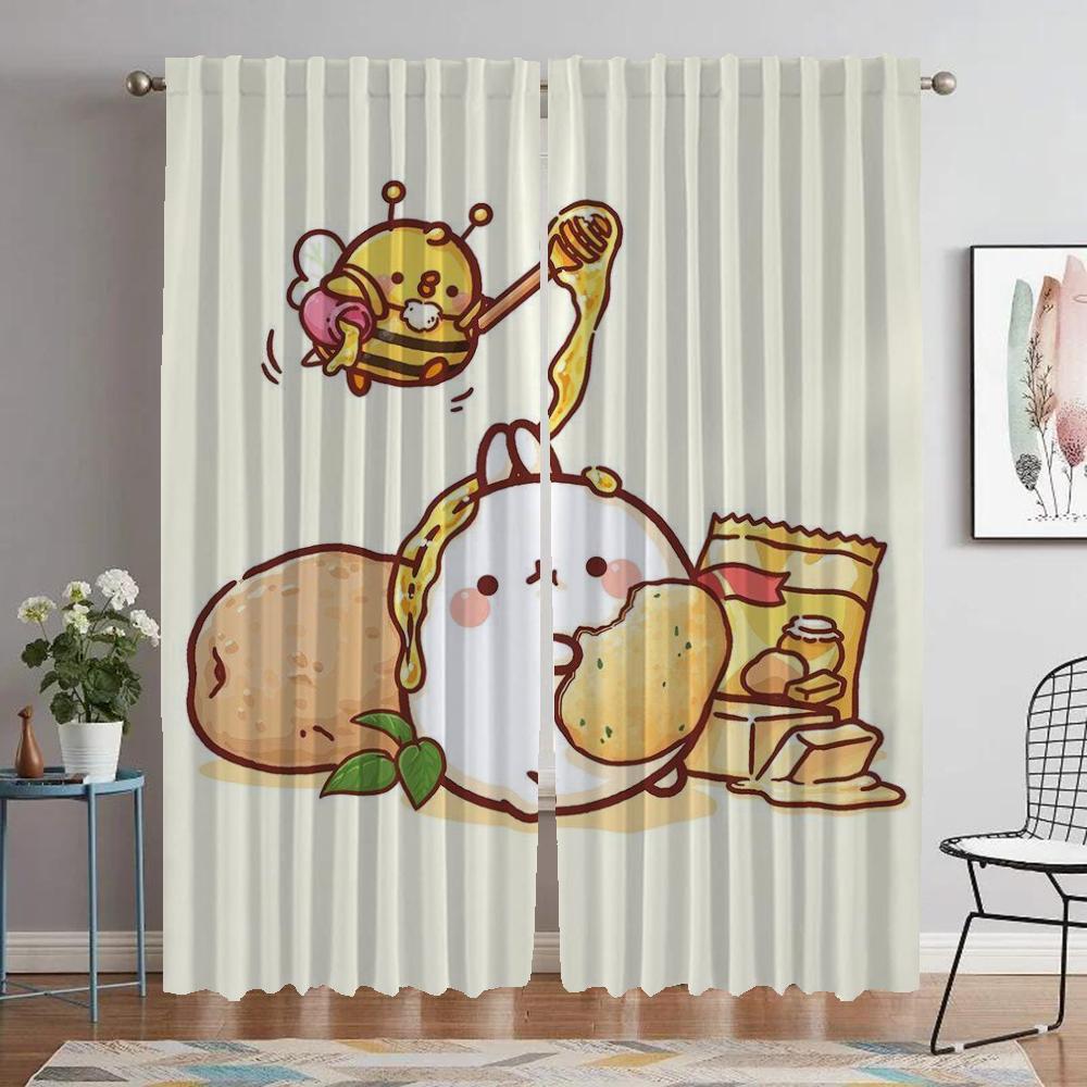 Блэкаут шторы Molang для гостиной, тюль для спальни, украшение на Хэллоуин, кухонные шторы, 2 штуки, элегантные