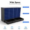 Large Black Adjustable File Organizer W/ 32 Compartments & 2 Pull-Out Drawers,PVC Literature Sorter for Office,Classroom & Home
