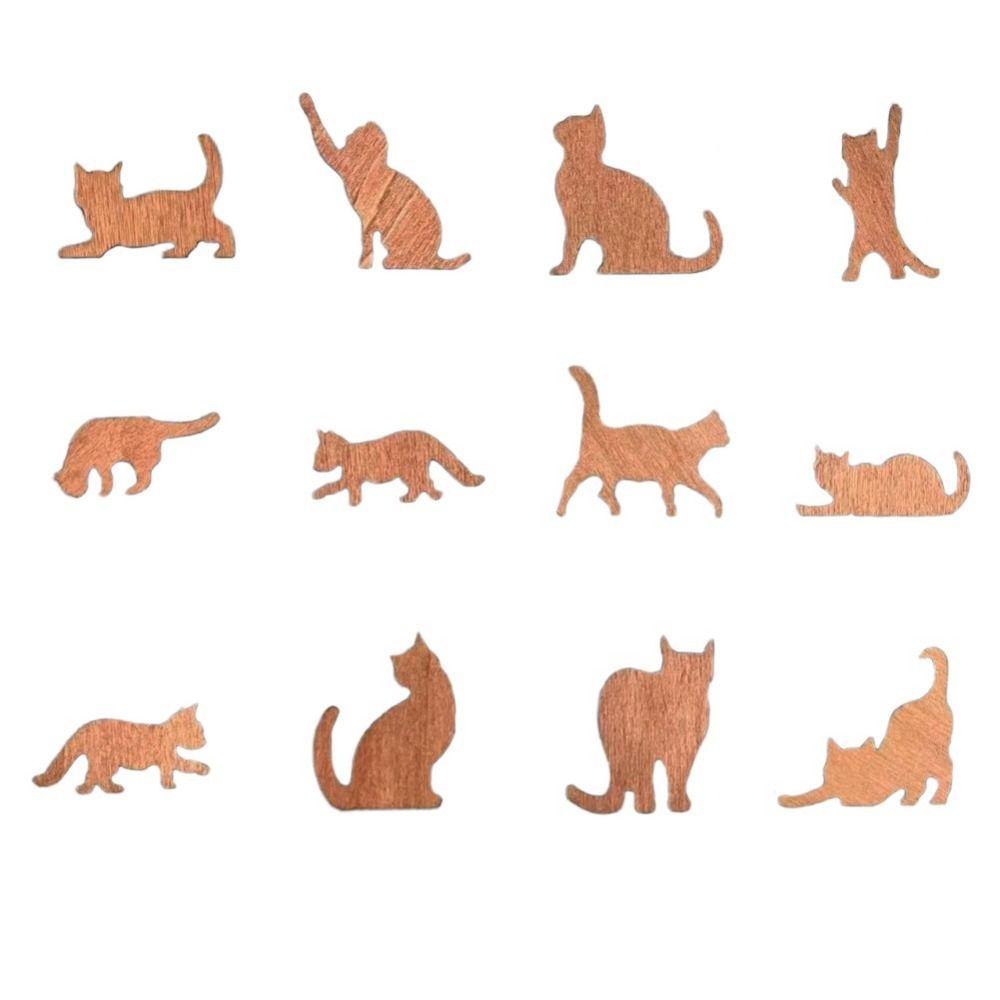 Mini Wooden Tower Toy Cat Desktop Yoga Cat New Cat Figurines Set Gifts