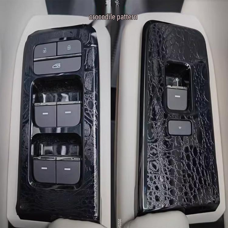 22-23 Jetour Dasheng Защитная пленка для интерьера от царапин: Наклейки «Черный воин» на центральную консоль, рычаг переключения передач, стеклоподъемники