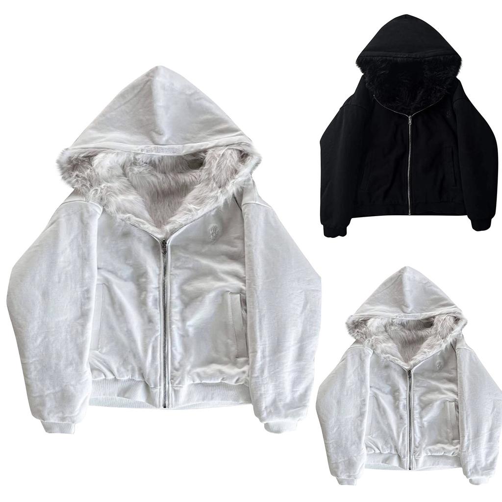 Мужская однотонная толстовка на молнии с плюшевой подкладкой, двусторонняя, спортивная, большого размера, повседневная куртка-толстовка