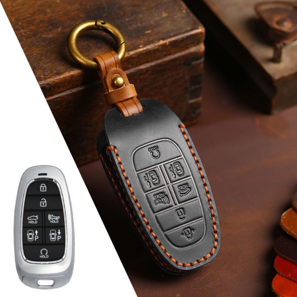 Genuine Leather Key Case for Hyundai STARIA SONATA Car Keys Premium Protection Cover with Clip