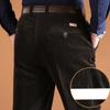 Mens Corduroy Pants Winter Casual Pants Straight Stretch Thick