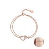 Pink Gold Bracelet for Women 925 Silver Metal Hypoallergenic Bracelet Simple Accessory Day Wife Girlfriend FH.bird [Infinite Love] Mother's