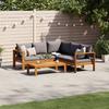 VidaXL Garden Lounge Set with Cushions 4 Pcs Solid Acacia Wood, Outdoor Sofa Set, Modular Sofa, Sofa 3214861