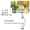 Deer Shape Wrought Iron Plant Stand Transparent Glass Hydroponic Plant Vase for