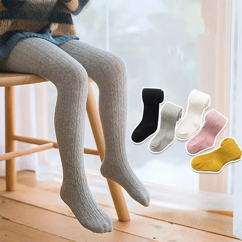 Новые весенне-осенние колготки для девочек с узором «перекрутки» для детей 0-6 лет, детские носки однотонного цвета с акулами, сочетающиеся с юбкой, корейская версия