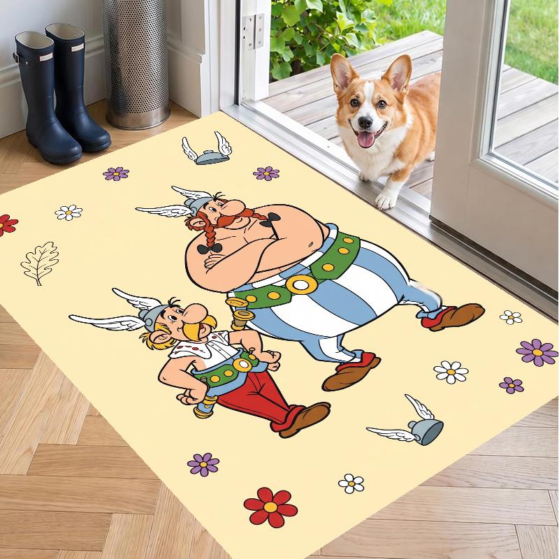 Crystal Velvet Rug with Asterix Design, Soft Non-Slip Floor Mat for Living Room Bedroom Decor