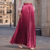 Women's  Casual Pleated Solid Color Half Skirt, Pleated A-line Skirt, Large Swing Floor-length Skirt