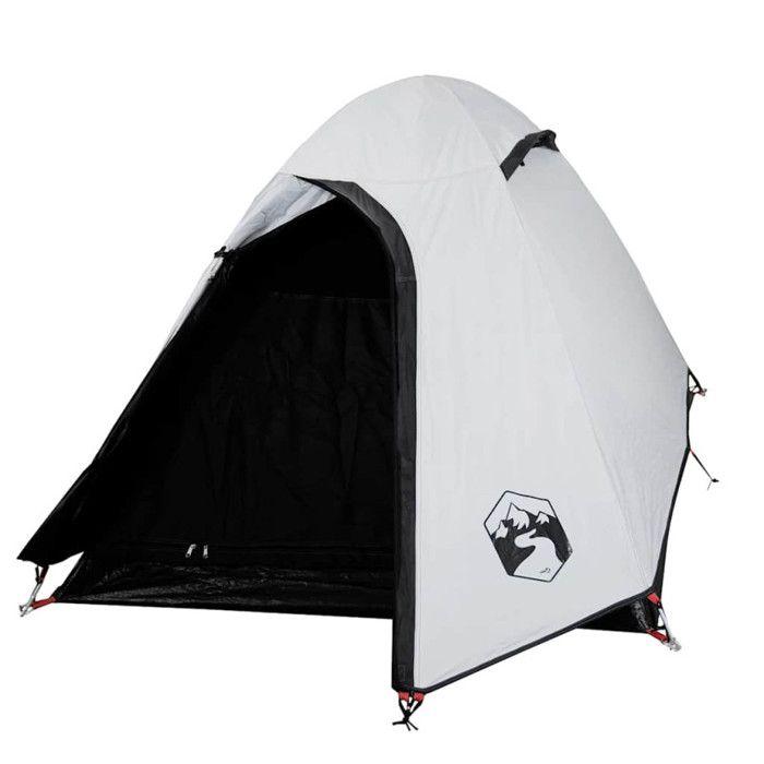 VidaXL Tente de Camping 2 Personnes, Tente d'Ombrage avec Sac, Auvent Portable avec Parois Latérales pour Randonnée, Blanc 94330