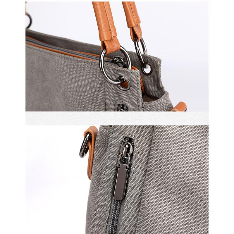 Женская парусиновая сумка на плечо, модные женские сумки, однотонная сумка через плечо, простая повседневная сумка-тоут, портативная дорожная сумка