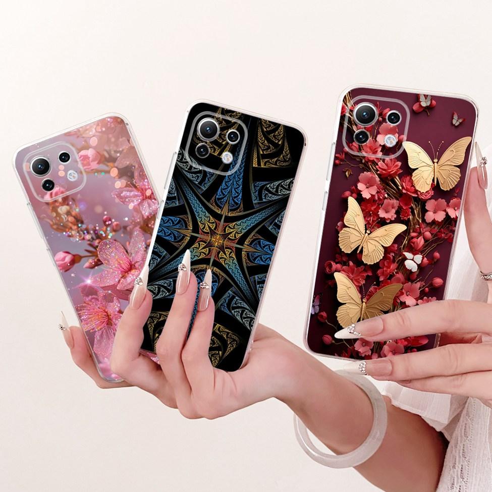 Clear Casing For Xiaomi Mi 11 Lite 4G Cover For Xiaomi Mi 11 Lite 5G Case Cute Cat Fashion Butterfly Funny Painted