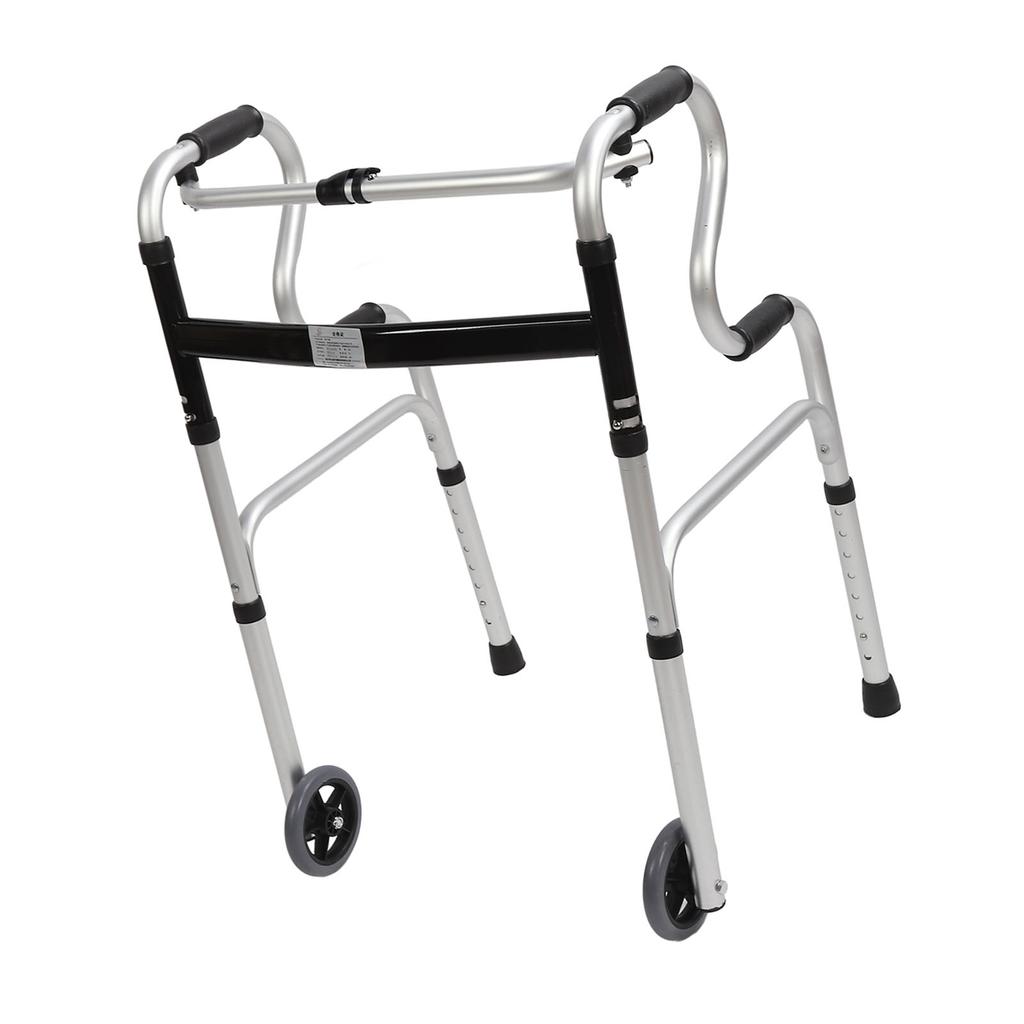 Senior Folding Walker with Arm Support 8 Levels Height Adjustable Multiple Modes Portable Folding Walker for Disabled Elderly
