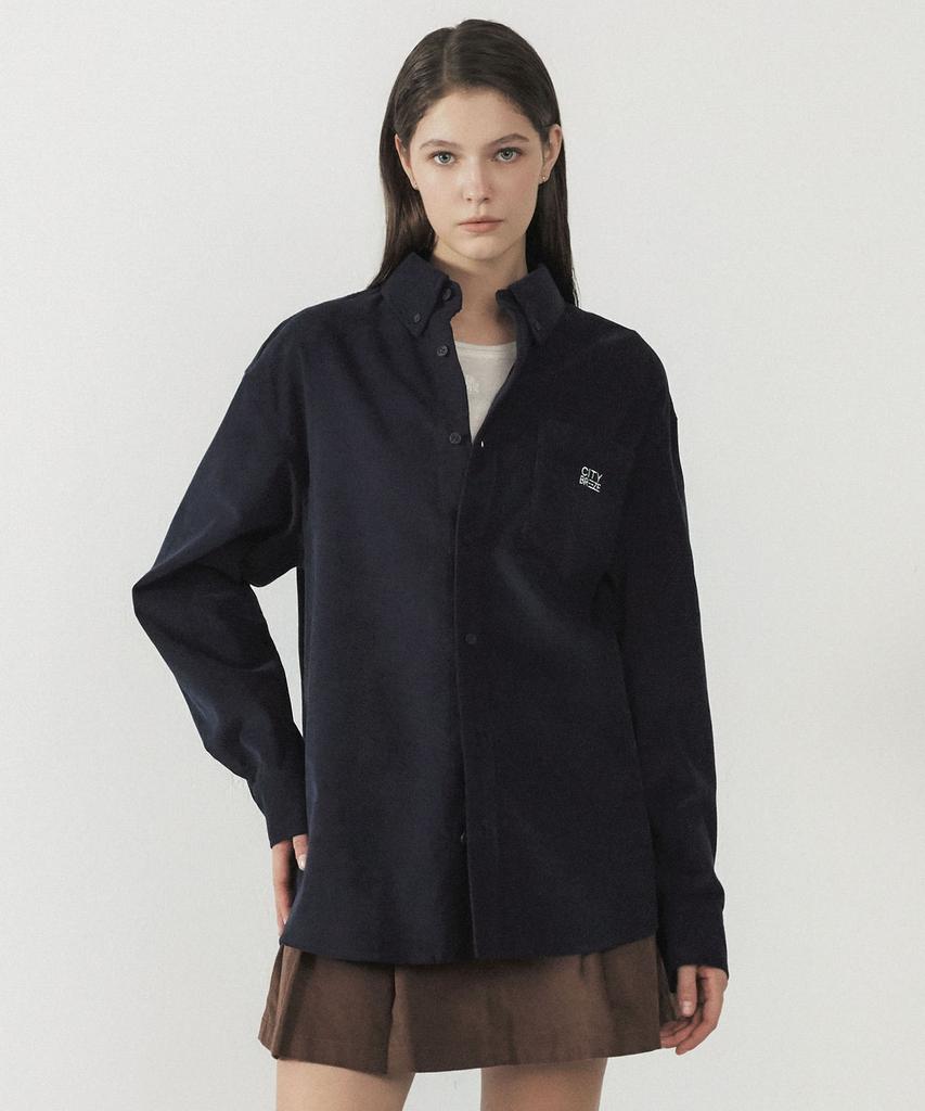 CITYBREEZE Corduroy Oversized Pocket Shirt_Navy