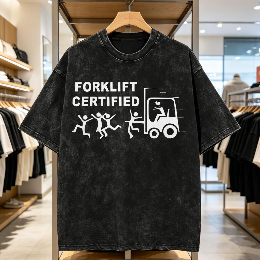 Forklift Certified Tshirt Summer Streetwear Tshirts Cotton Harajuku Tshirt For Man Short Sleeve Custom Diy Tops