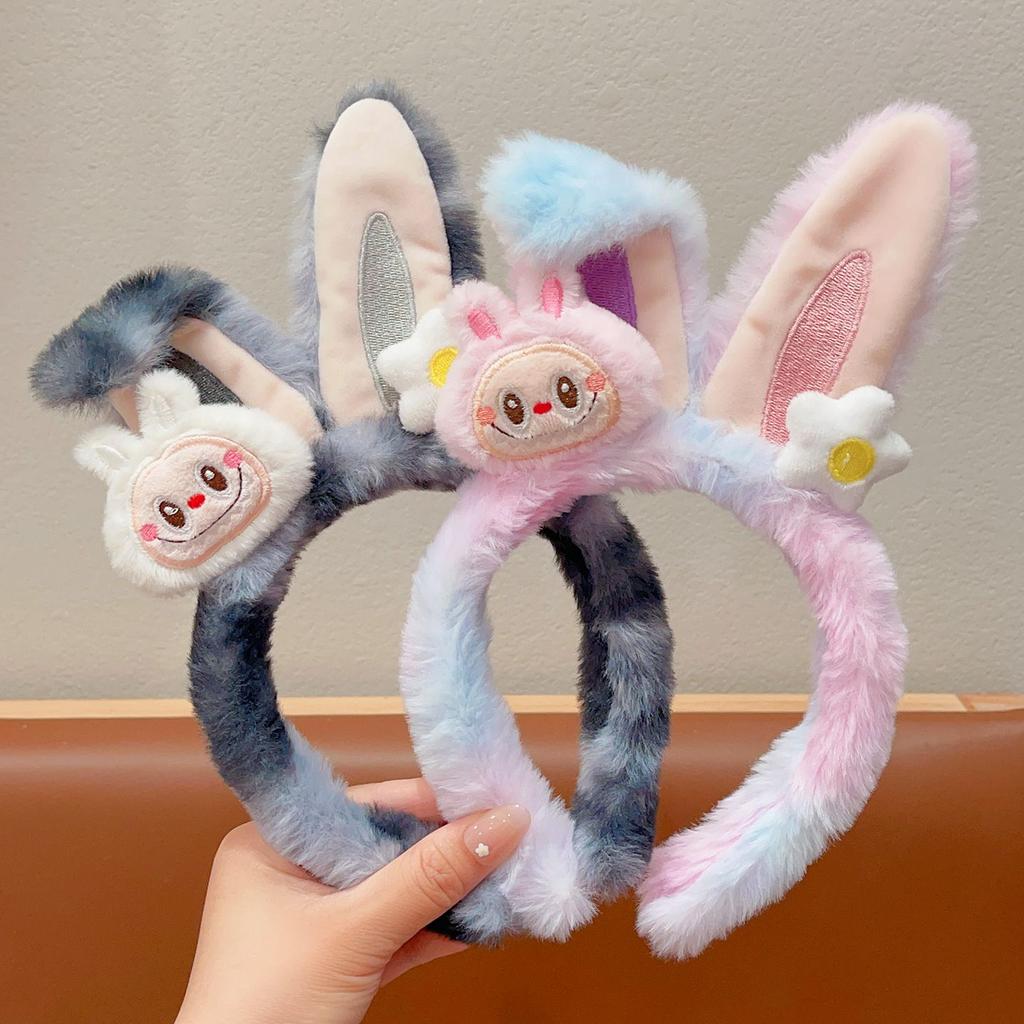 Детские повязки для волос, мультяшные плюшевые повязки для волос, девичьи кроличьи ушки, повязки для умывания