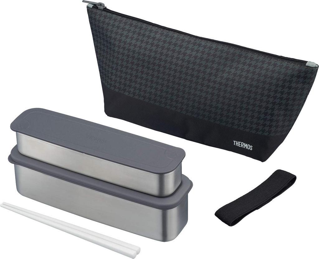 Thermos Ланч-бокс Black Check Upper Fresh Lunch Box BKC Контейнер/300 мл/Нижний контейнер/515 мл DSA-803W