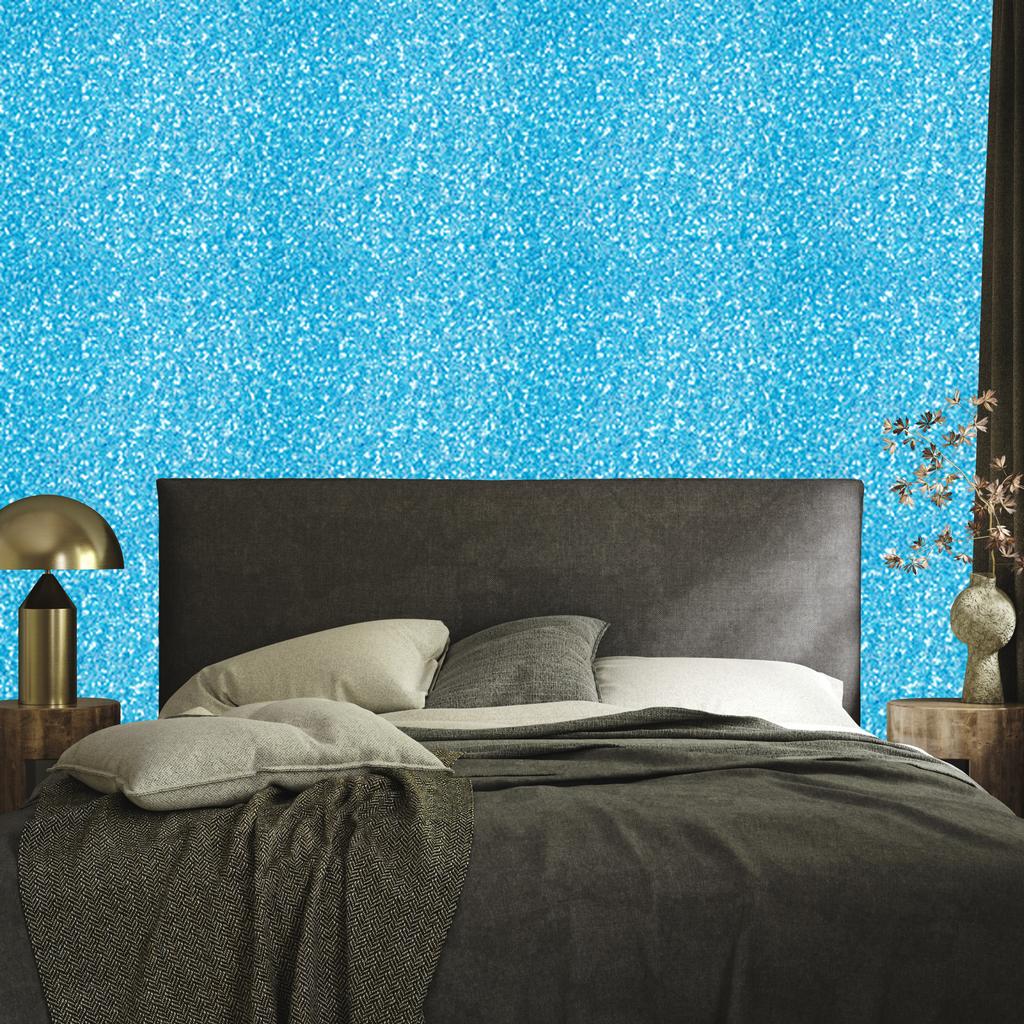 Turquoise and celadon glitter wallpaper for living room and bedroom 50x1000