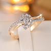 Retro Two Tone X Shape Cross Finger Ring for Women Wedding Gold Color Trendy Jewelry Rings