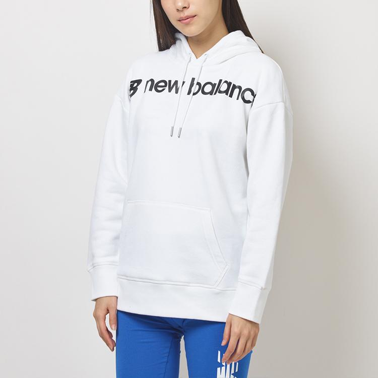 New Balance Толстовки Женские Белые С Капюшоном Средней Посадки Обычные AWT93595-WT