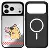 IPhone 12 13 14 15 16 17 Pro Max Милый мультяшный питомец Бургер Зеркальная поверхность Черная рамка Магнитный защитный чехол
