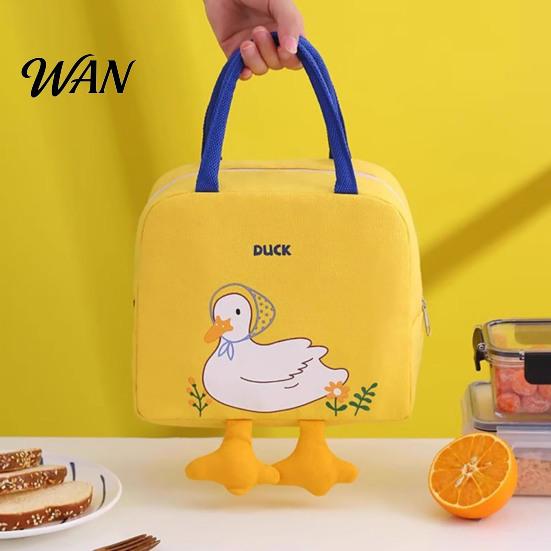 Reusable Food Container for Picnic Yellow Duck Insulated Lunch Bag, Durable Waterproof Oxford Cloth Thermal Everyday Essentials Outdoors Tote,