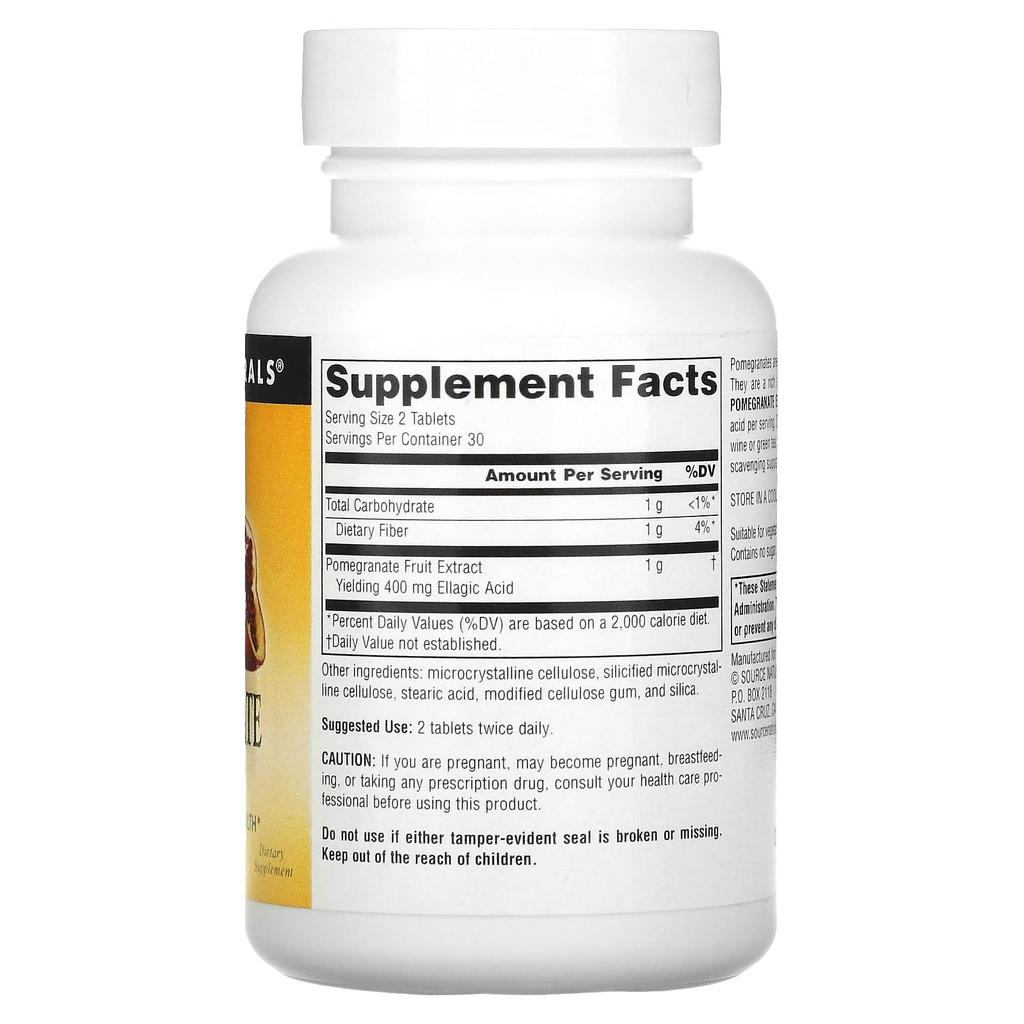 Source Naturals Экстракт граната, 500 мг, 60 таблеток (250 мг на таблетку)