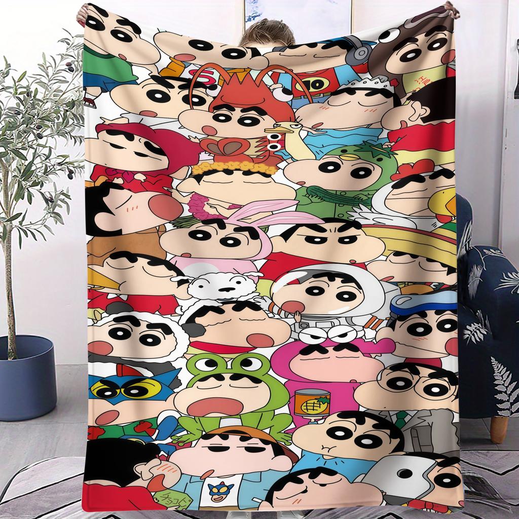 Crayon Shinchan Small Cover Blanket Bed Sheet Soft Comfortable All Season Bed Dorm Sofa Office Car Lunch Camping Nap Kids Gift