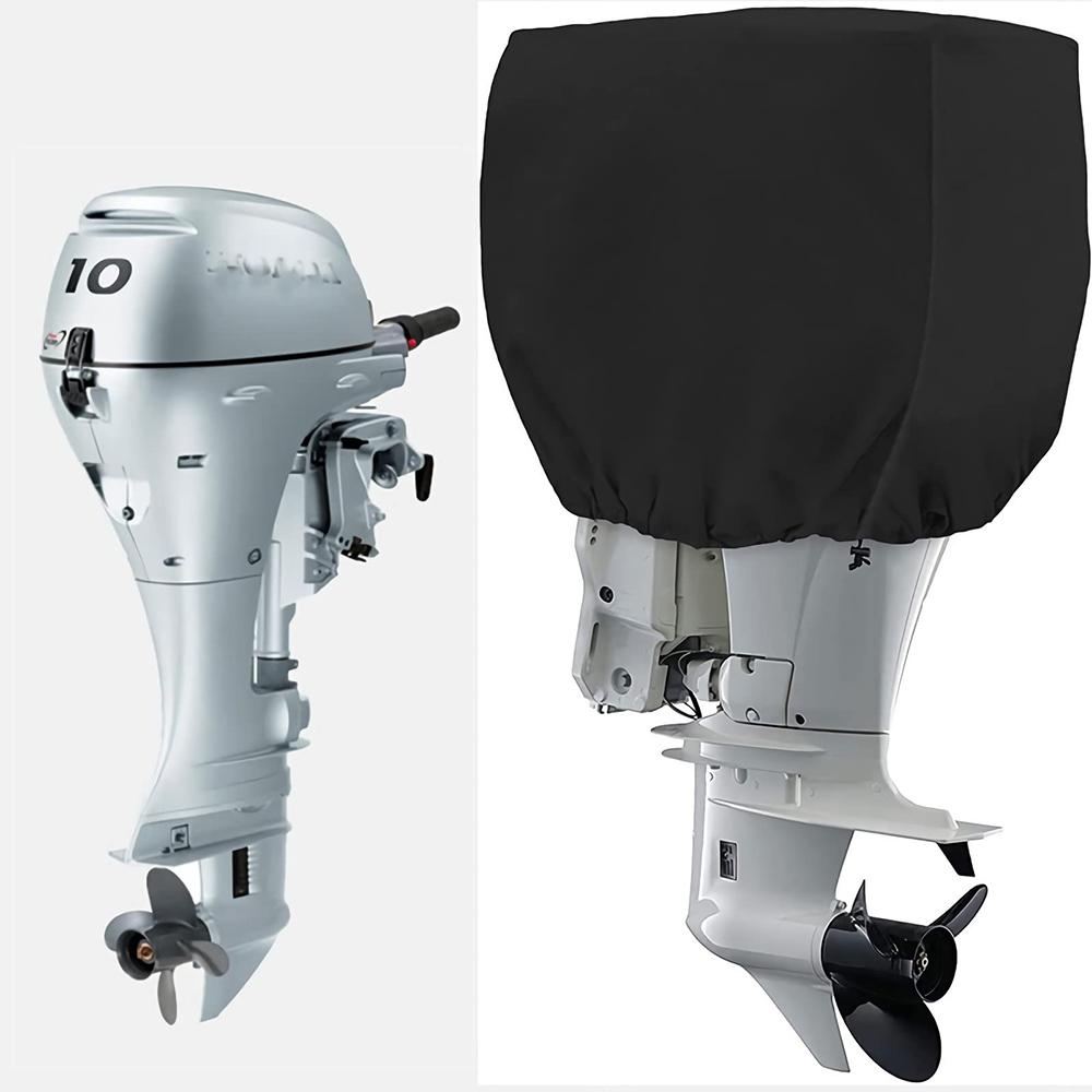 175-250HP 210D Oxford Cloth Yacht Half Outboard Motor Engine Dust Cover Marine Engine Protector,82x50x60cm