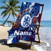 Custom Name Personalized Chelsea Football Club Print Beach Towel, for Trip Camping Beach Party Home Decor, Birthday Gift for Family & Friends