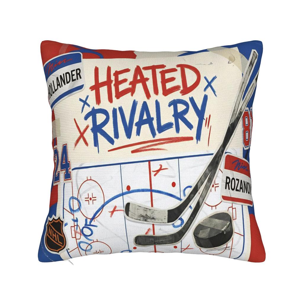 Подушка с подогревом 'Heated Rivalry' Наволочка Полиэстер Чехол для подушки Декоративный Хоккейная Романтика Чехол для декоративной подушки Спальня Молния 40*40см