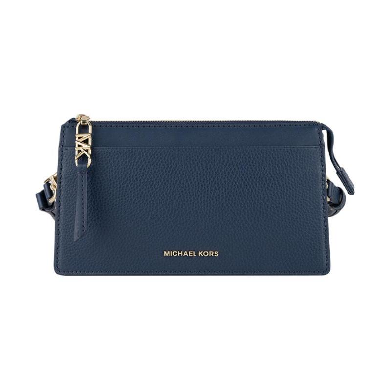 MICHAEL KORS Empire Fashion Simple Gold Hardware Accessories Cowhide Shoulder Crossbody Bag Small Women's Navy Blue